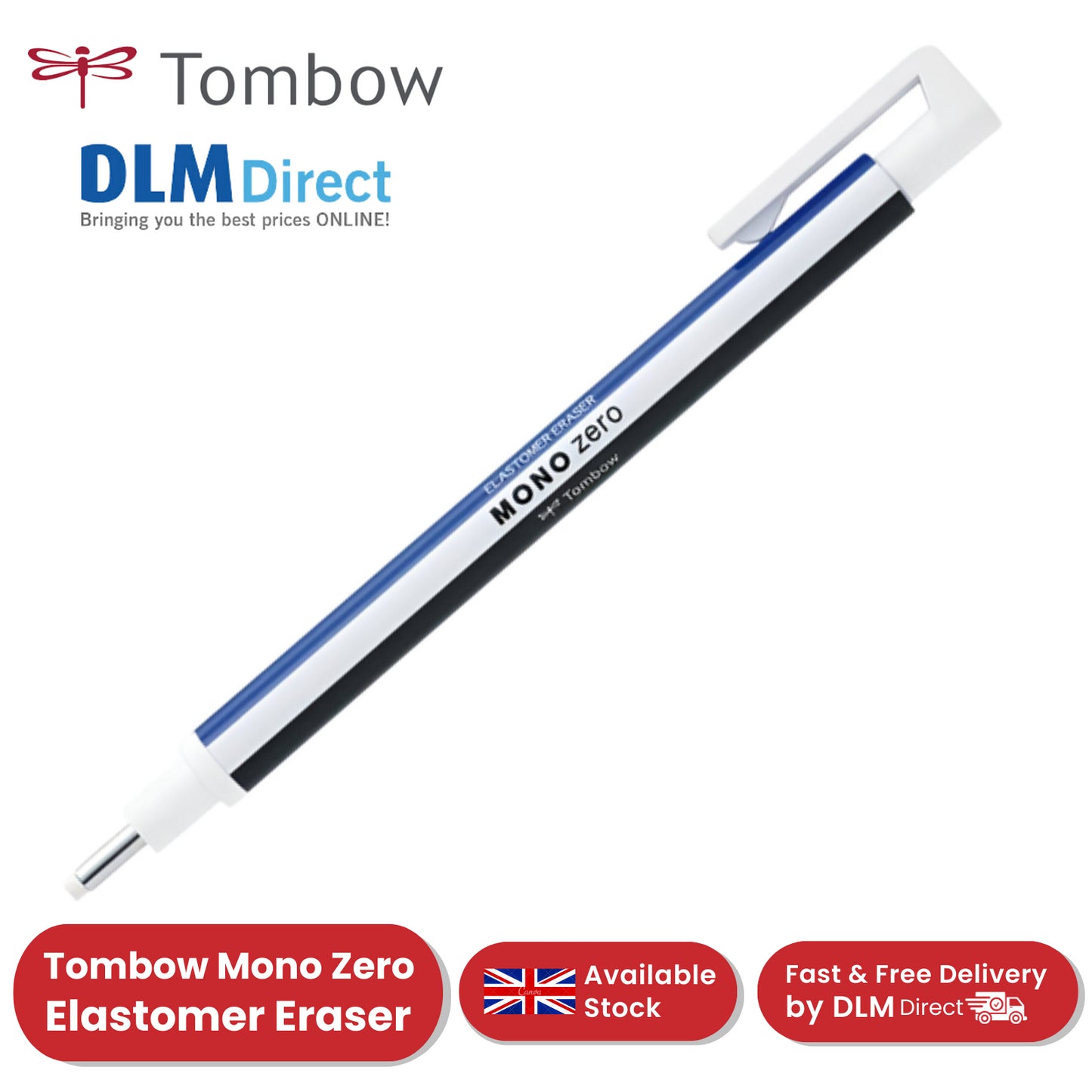 Tombow Eraser MONO Zero Round Tip 23mm Diam Refillable Pack of 1 - 1 to 36 Packs