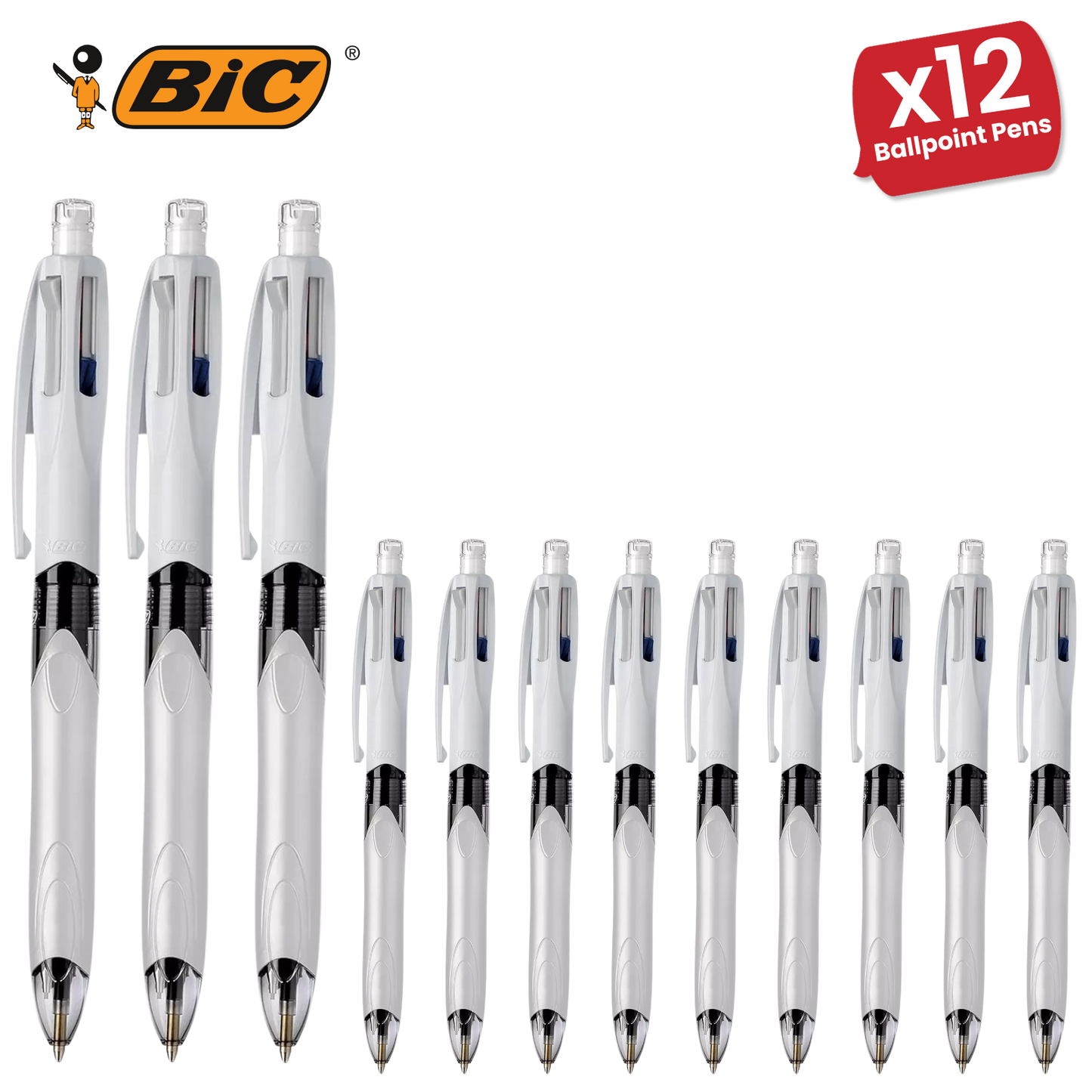 Bic 4 Colours Combination Medium Ballpoint Pen + Medium Mechanical Pencil