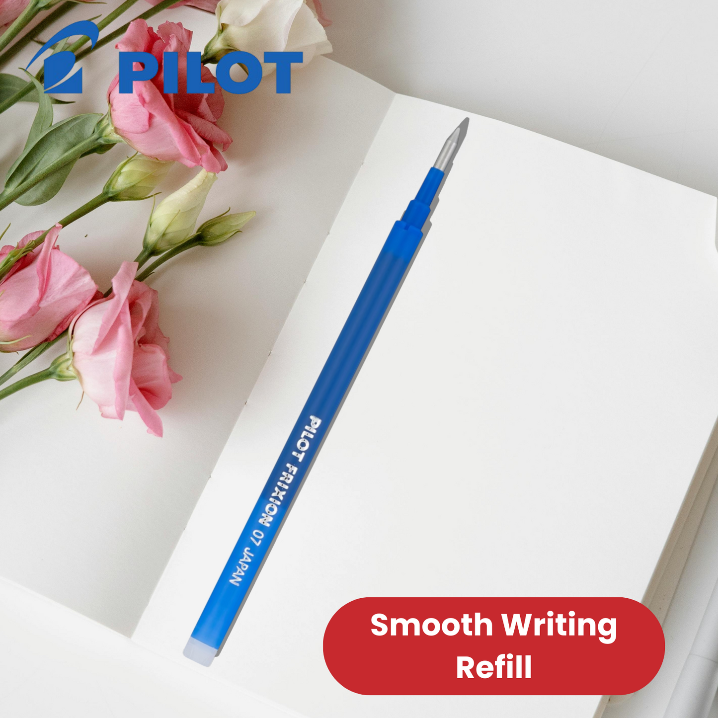 Pilot Frixion Roller Ballpoint Pen Refills 0.7mm Tip Smooth Writing - Blue Ink