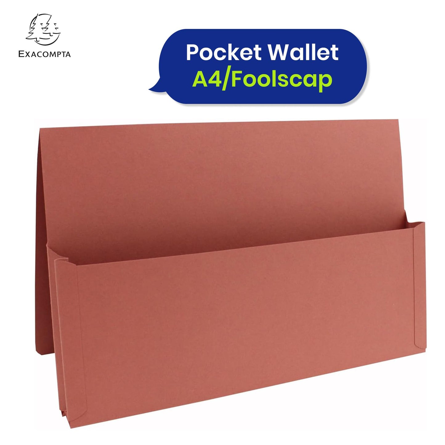 Exacompta Guildhall Full Flap Pocket Wallet – Foolscap Paper Organiser, 315gsm Document Folder(Pink)