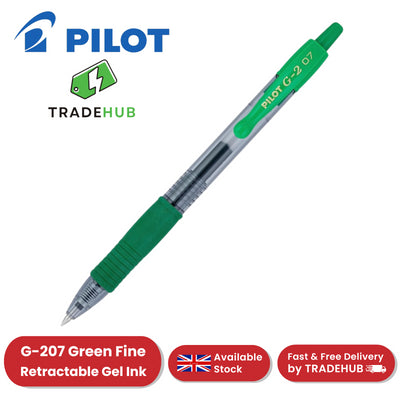 Pilot G-207 Retractable Gel Rollerball 0.7 mm Tip Medium (Single Pen) - Green