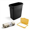 DURABIN 60L Black Bin Set and Yellow Hinged Lid with 25x 110L Bin Bags