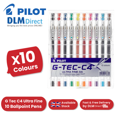 Pilot G-Tec-C4 Ultra Fine 0.4mm Gel Pen Set -