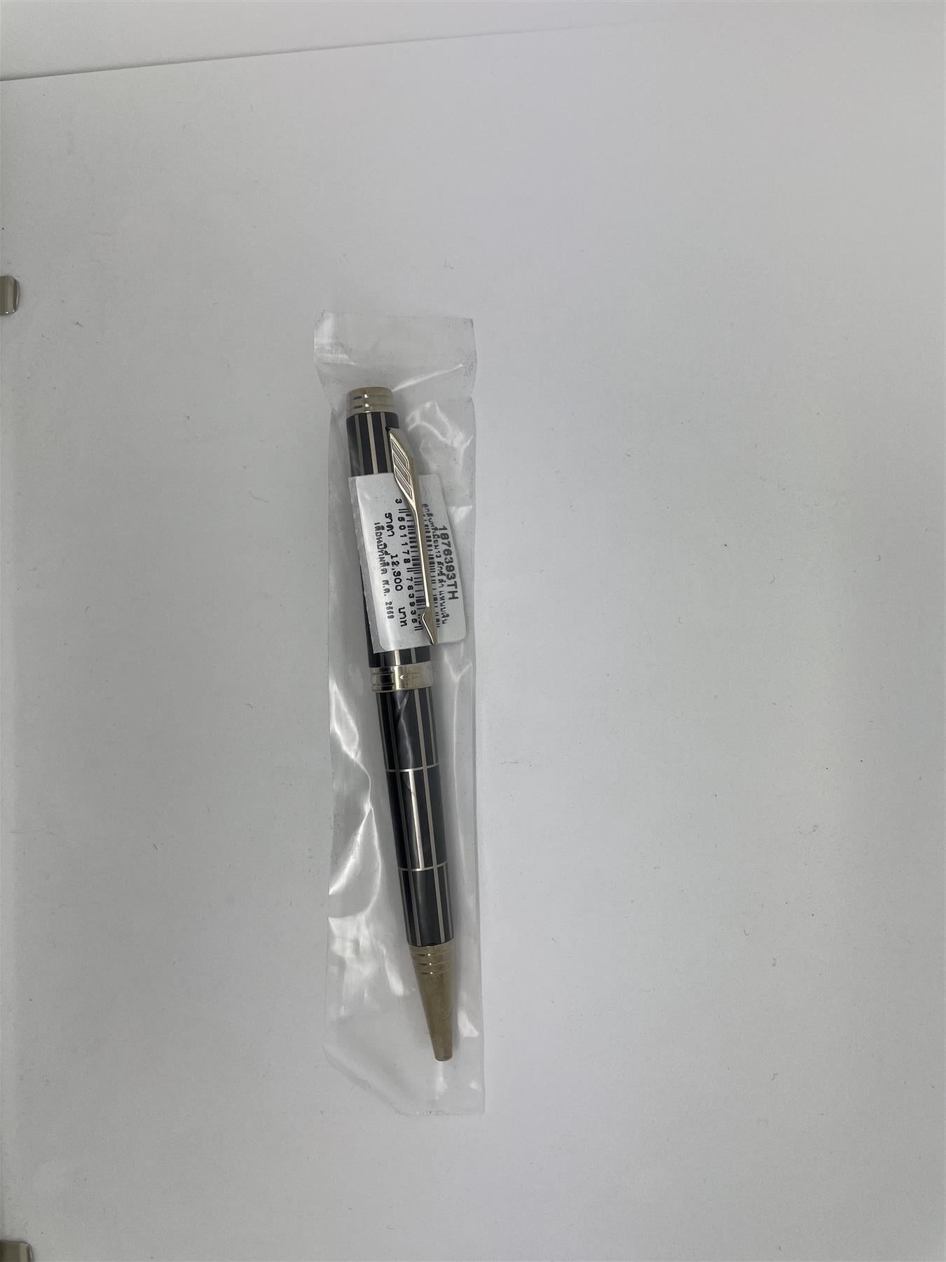 PREMIER 13 LUXURY BLACK CHROME TRIM BALLPOINT PEN MEDIUM NIB MATT BLACK - GIFT BOX