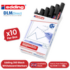 EDDING 360 BULLET TIP BLACK WHITEBOARD MARKERS - BOX OF 10