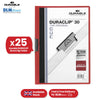Durable Clip Folder 30 Sheet PVC Display File, 25 Pcs Red A4 Clip Bar File for Home