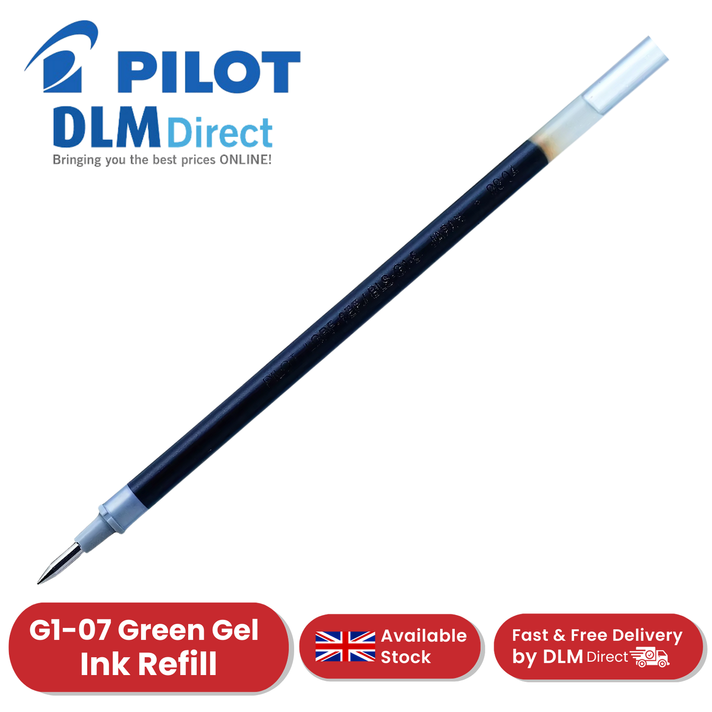 Pilot G1-07 Gel Pen Refill Green Ink - Single & Multi Refills for Smooth Writing