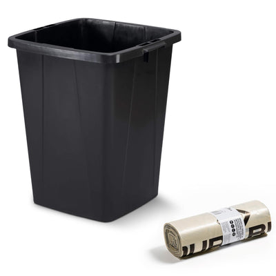 110L Bin Bags 25 Pack and 90L DURABIN Waste Bin Bundle Strong Recycled Plastic Set