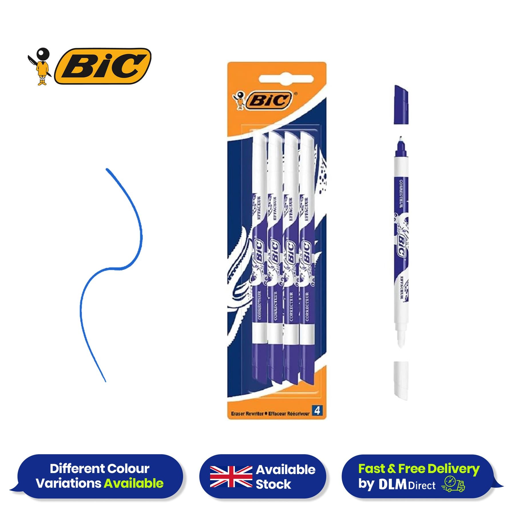 BIC Dual Tip Ink Eraser Rubber with Precision Ink Removal for Home & O ...