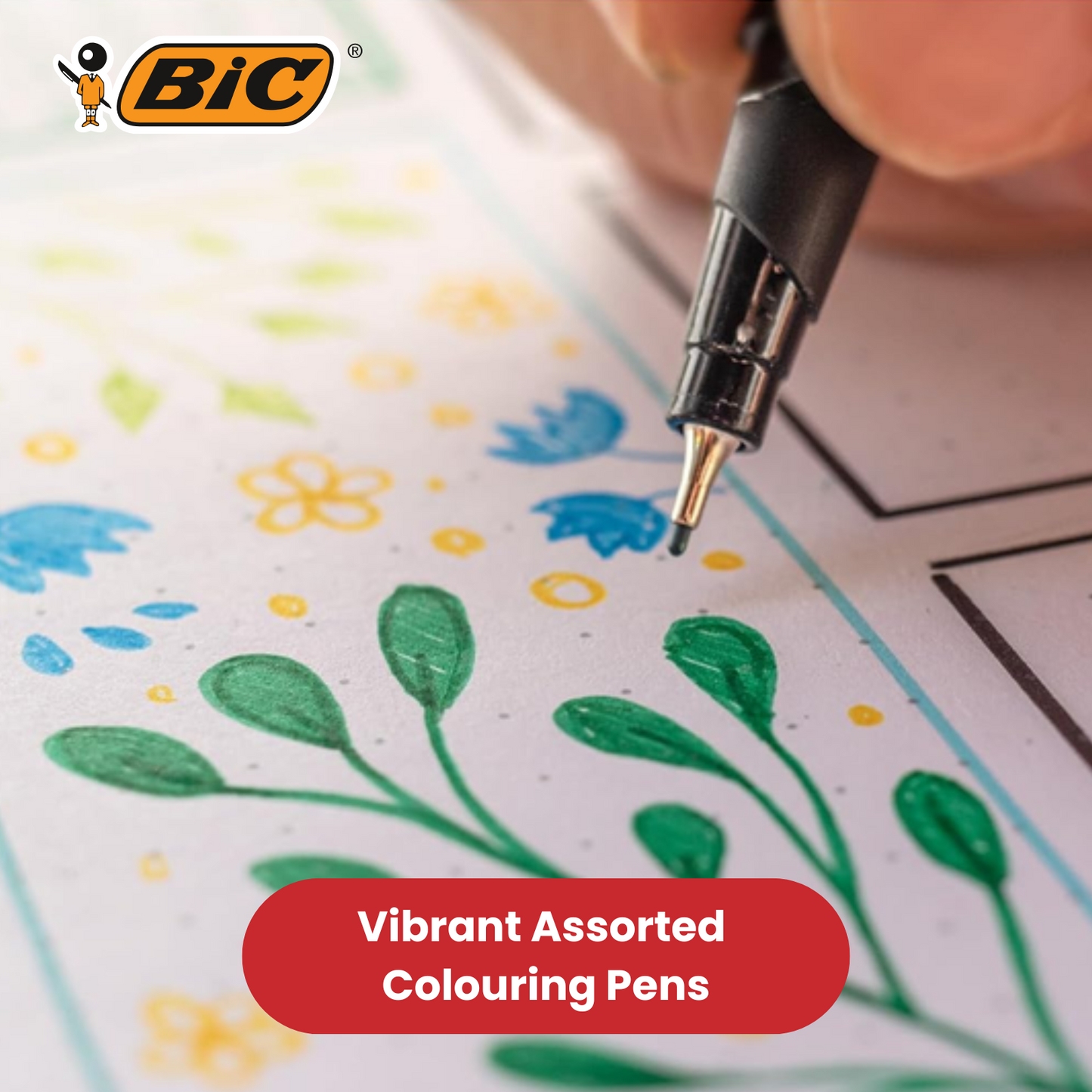 BIC Intensity Fine Felt Tip Pens Fine Point Assorted Colours - Pack of 8