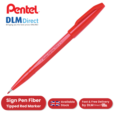 Pentel Sign Pen Red Markers - Smooth Fiber Tip for Writing, Drawing & Sketching