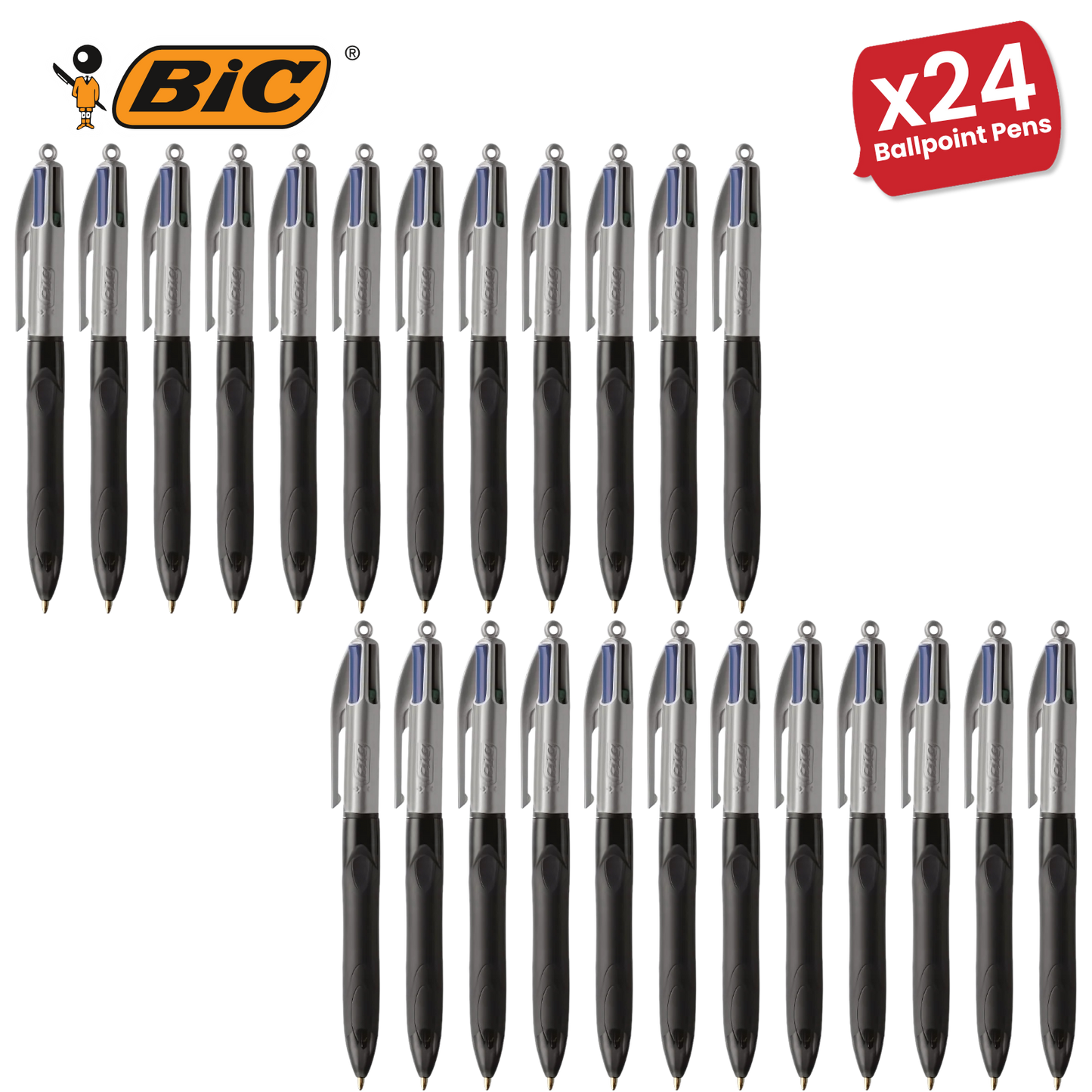 Bic 4-Colours Grip Pro Ballpoint - Single Pen
