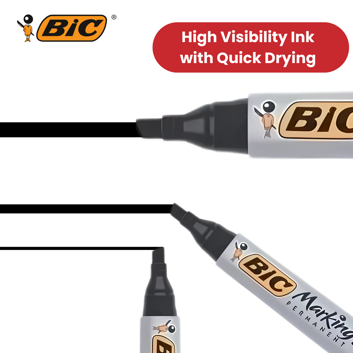 BIC Marking 2300 ECOlutions Permanent Chisel Tip Markers Blue - Single Pen