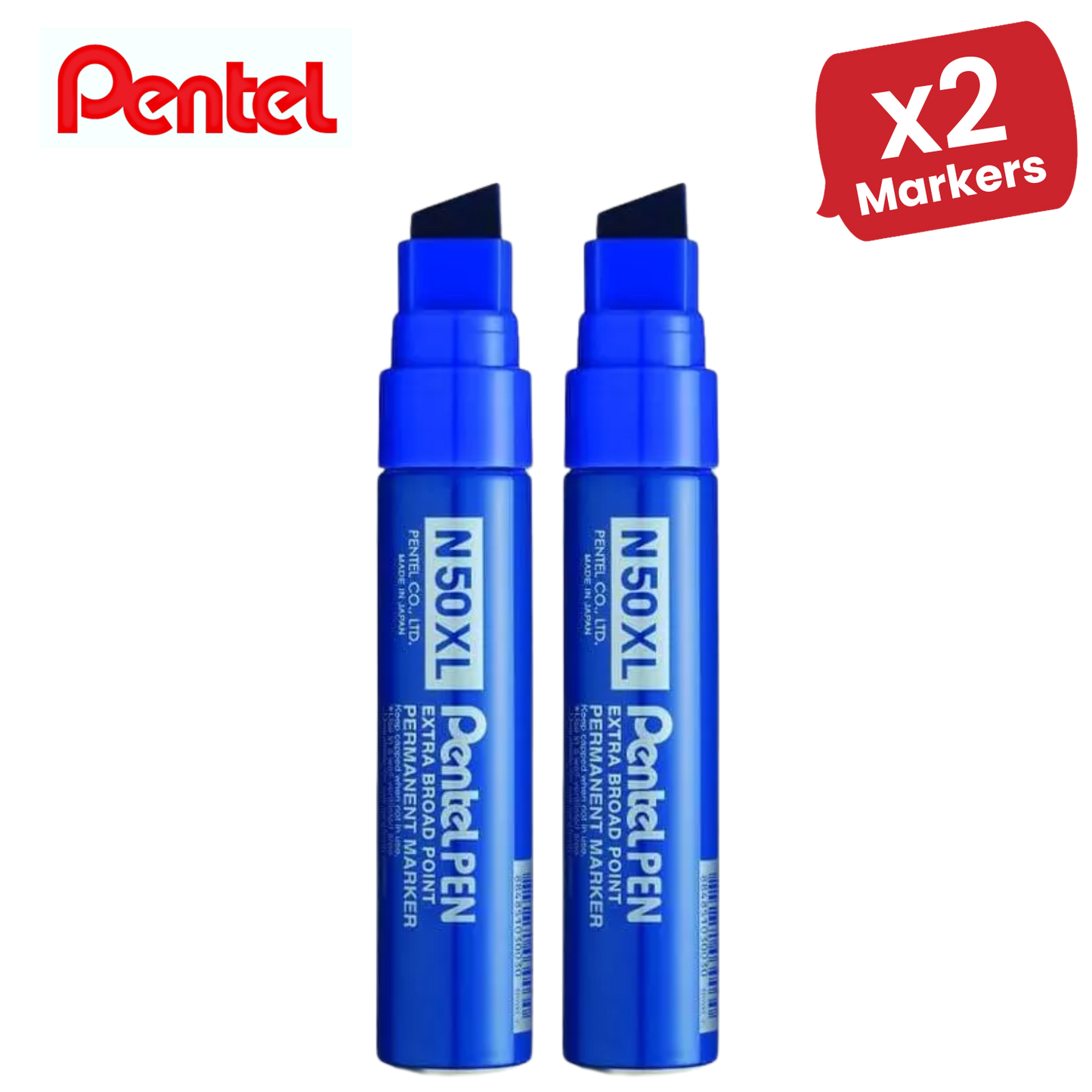 Pentel N50XL Permanent Marker Blue for Bold, Smudge-Proof Writing – Single Pen