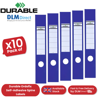 Durable Ordofix Self-Adhesive Spine Labels - Blue - Pack of 10 - 60 mm - 1 to 5