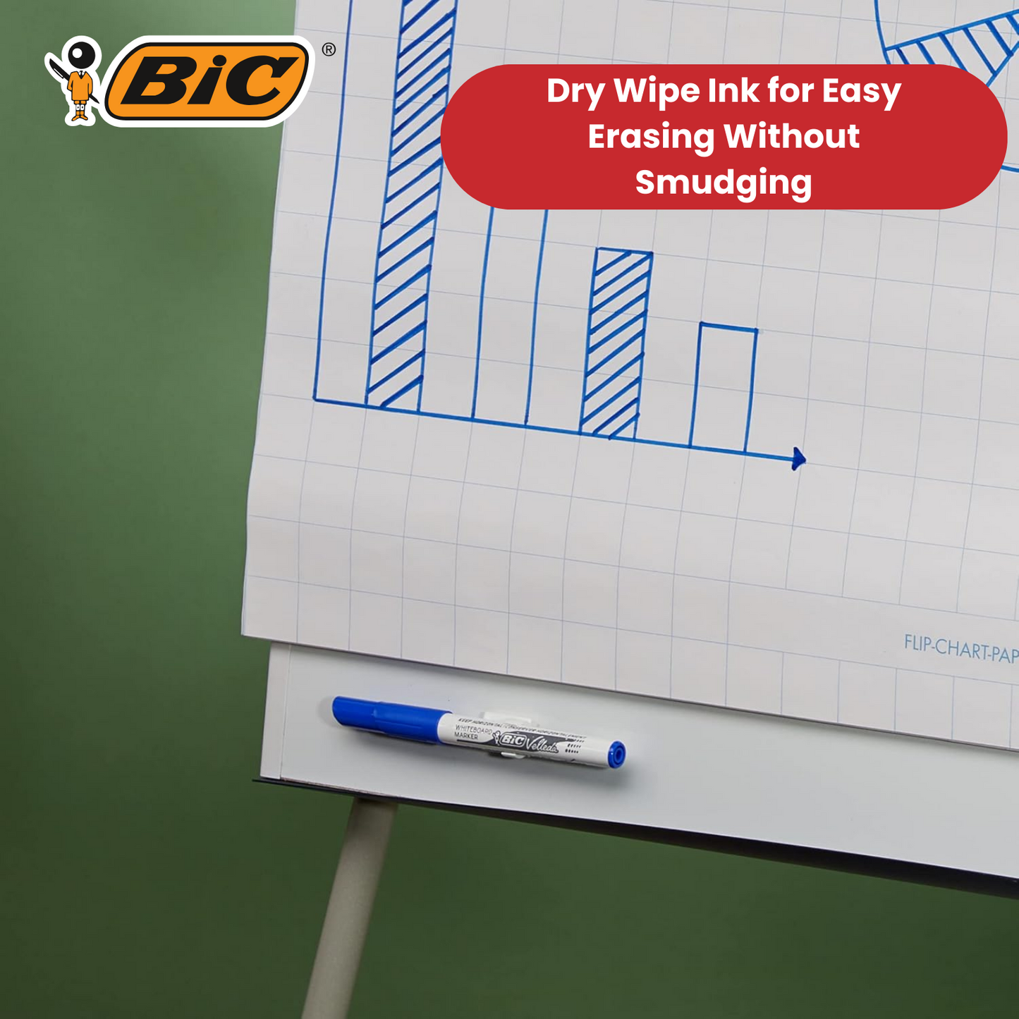 Bic Velleda 1741 Whiteboard Drywipe Markers Blue  - Box of 12 - 1 to 5 Packs