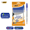 BIC Cristal Original Ballpoint Pens with Blue Ink and 1.0mm Medium Tip for Daily Writing Pack of 10