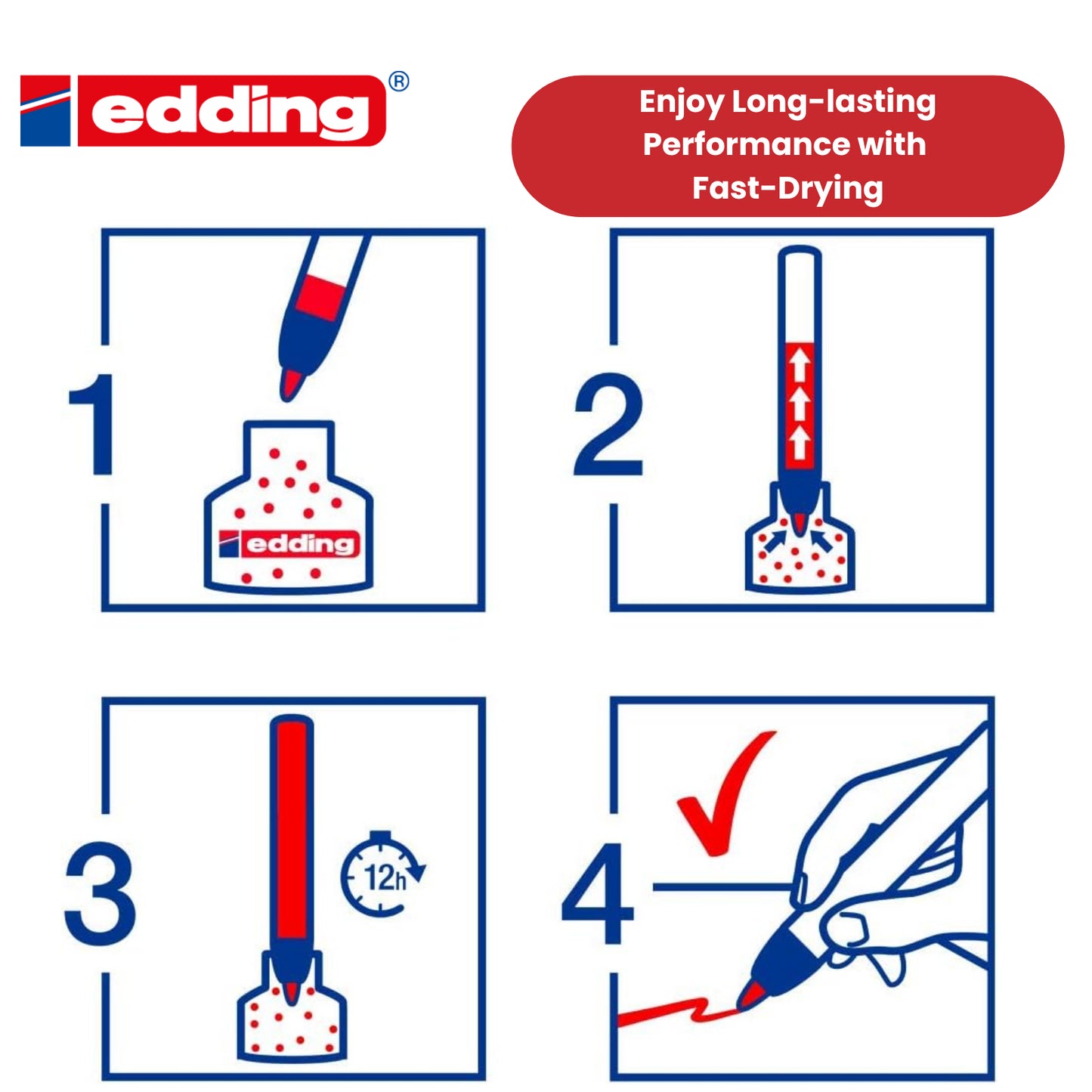 Edding 2000 C Permanent Marker Bullet Tip 1.5-3 mm Line (Black) - 1 x Pack of 10 Permanent Markers