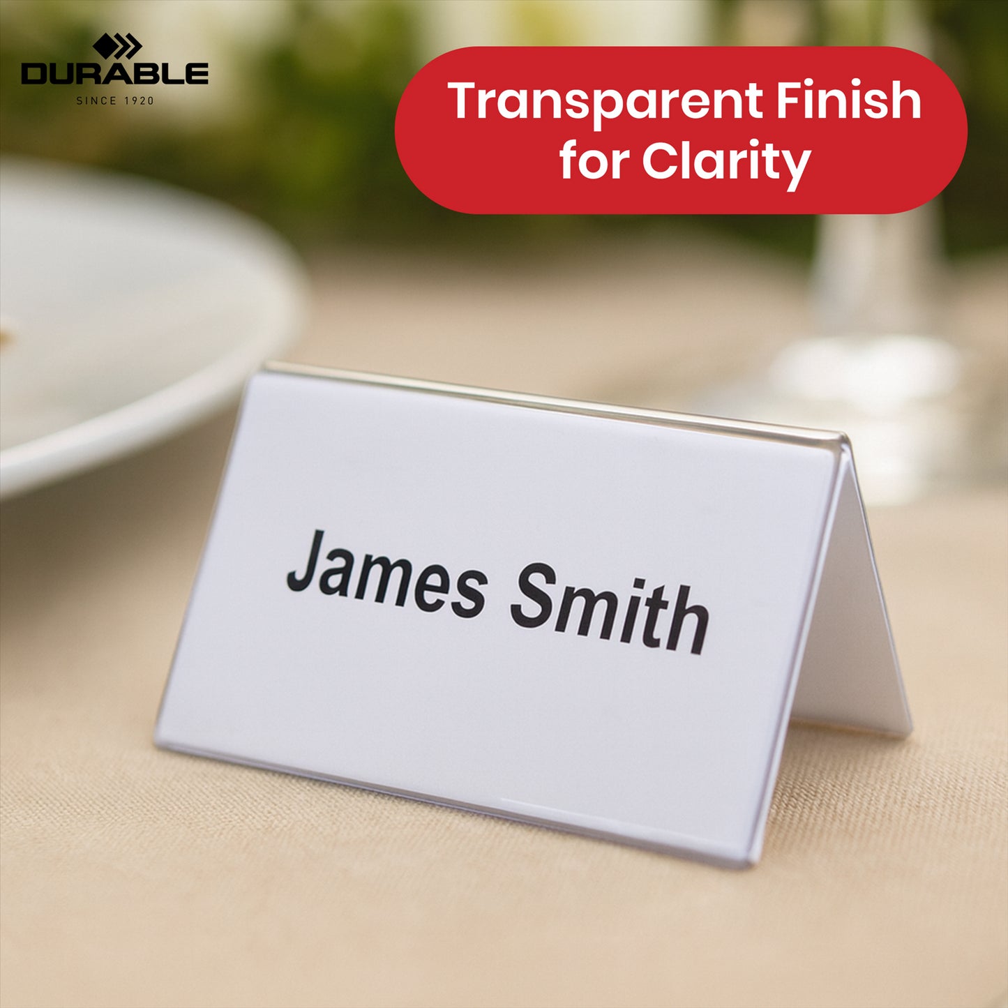 Durable Table Place Card - 25 Pcs Transparent Reusable Wedding Place Cards for Tables