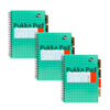 Pukka Pad B5 Project Book 200 Pages 80GSM, 4 Dividers, Metallic Green, Pack of 3