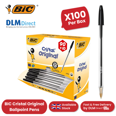 BIC Cristal Original Ballpoint Pens Black - Box of 100