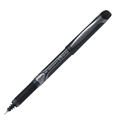 Pilot V5 Rollerball Pen Rubber Grip Needle Point 0.5mm Black- Pack of 12