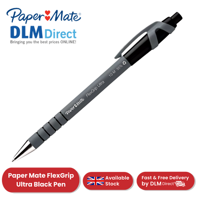 Paper Mate FlexGrip Ultra Black Pens 1.0mm Medium Tip Retractable Comfort Grip