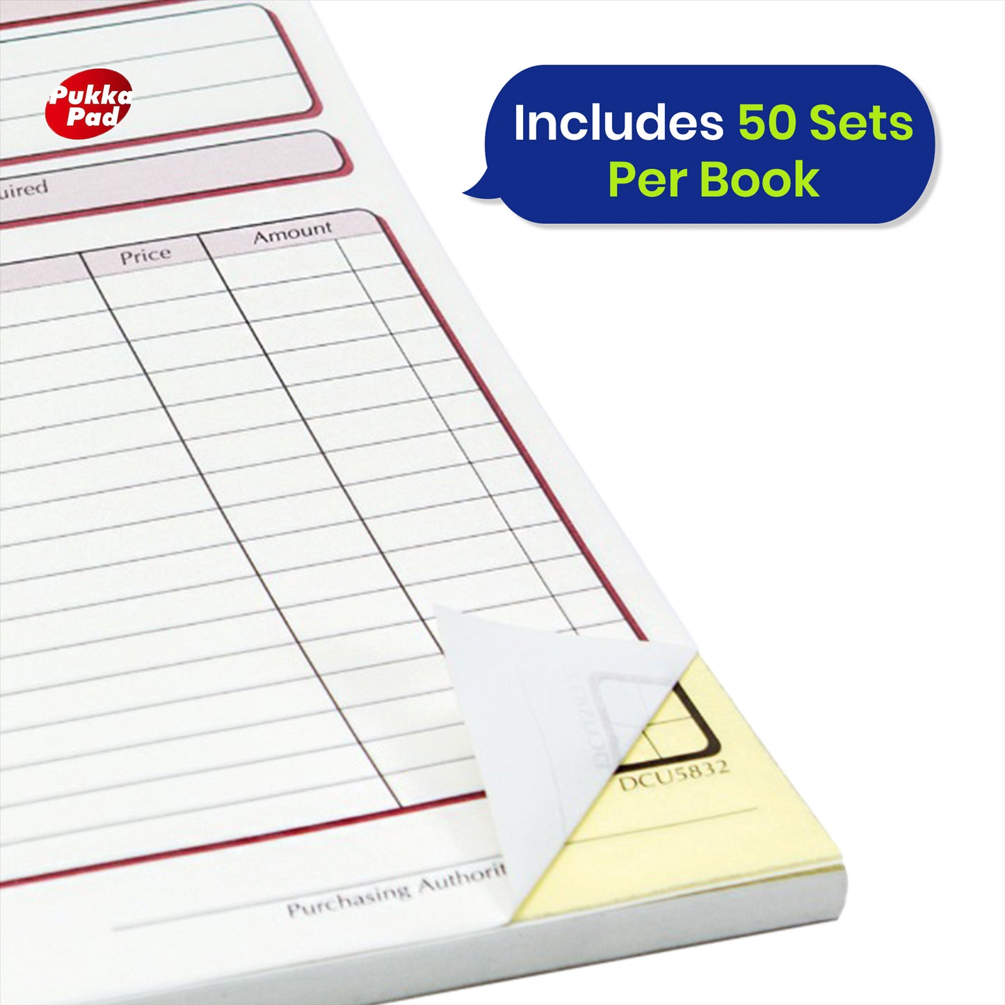 Pukka Pad Purchase Order Book Paper Duplicate NCR Record Book Carbonless Order Pads for Small Business & Office