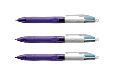 Bic 4 Colours Grip Fashion Ballpoint Pen 1.0mm - Pack of 3
