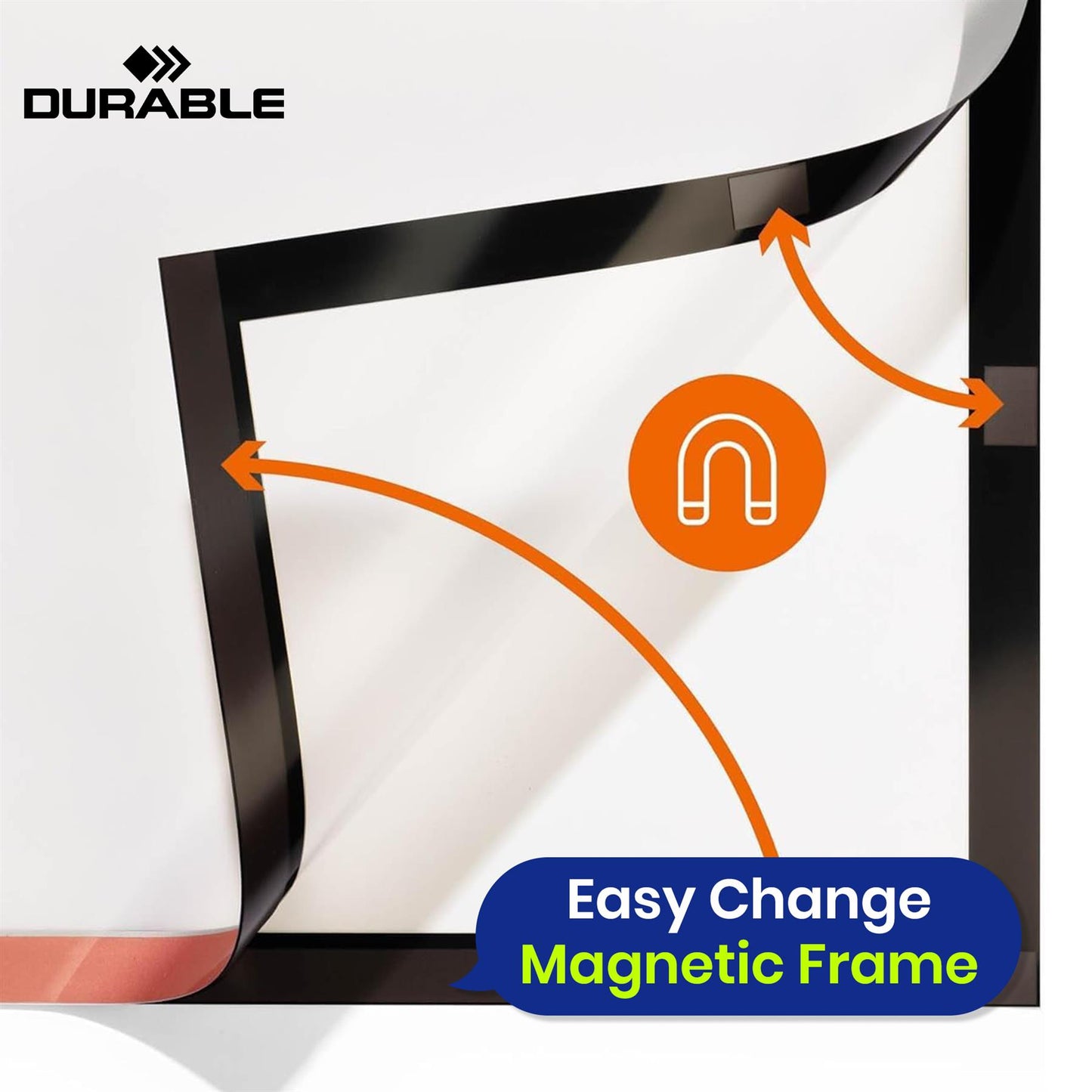 A1 Magnetic Poster Frame UV Resistant Peel & Stick Silver Display Frame for Paintings Photos Notices Ads Certificate