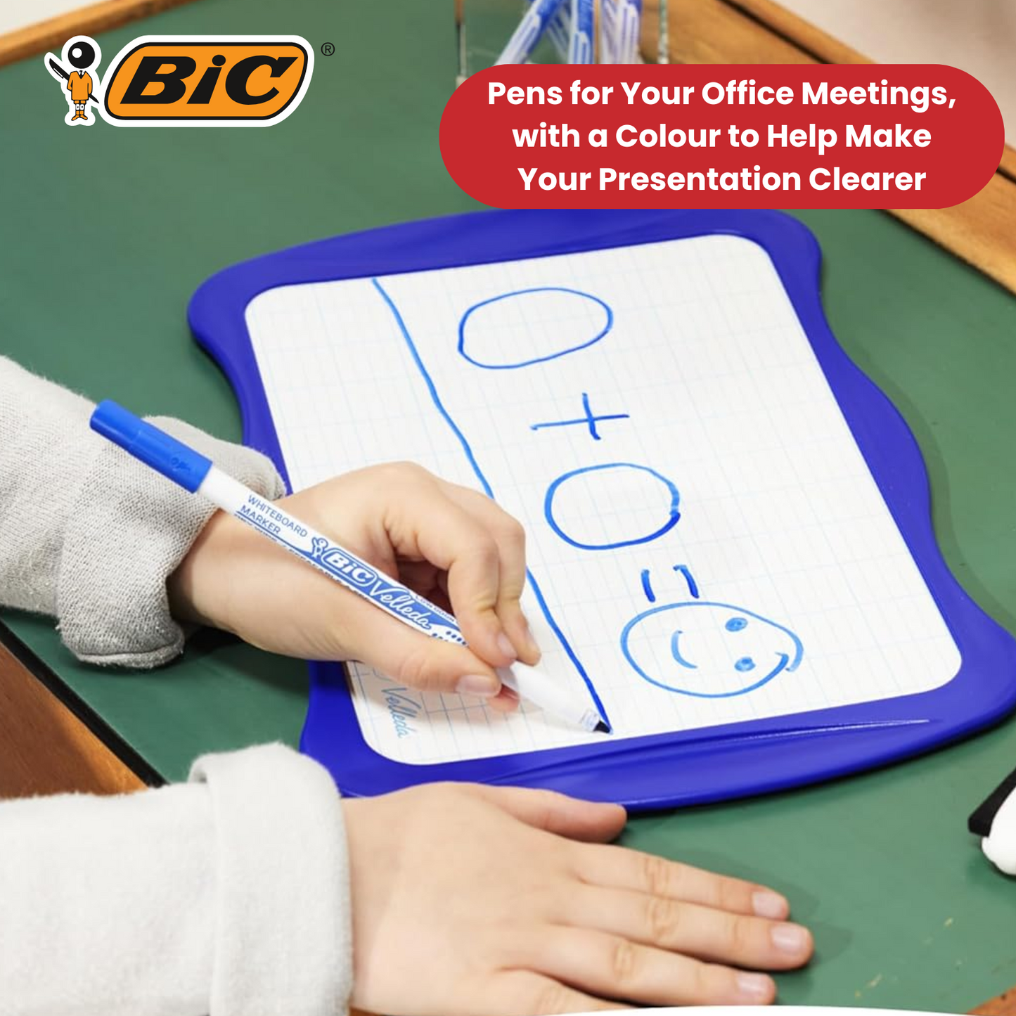BIC Velleda 1721 Whiteboard Markers – 4+1 Pack, Assorted Colours, Smooth Writing