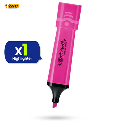 BIC Marking Highlighter Flat Marker Neon Pink Modular Tip for Precise Highlighting