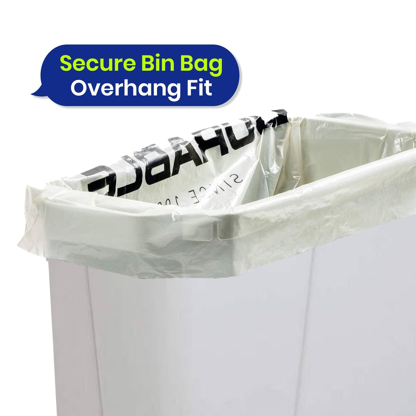 110L Bin Bags 25 Pack and 90L DURABIN Grey Waste Bin Bundle Strong Recycled Plastic Set