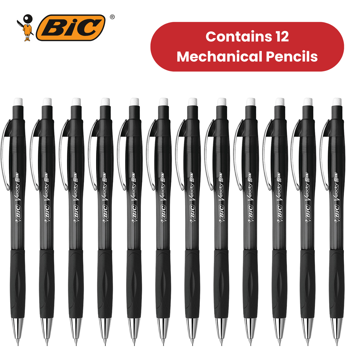 BIC VELOCITY PRO MECHNICAL PENCIL 0.7MM - PACK OF 12 - 1 to 5 Packs