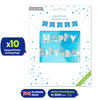 Happy Birthday Blue Bunting 4M with 10 Flags Reusable Party Decoration