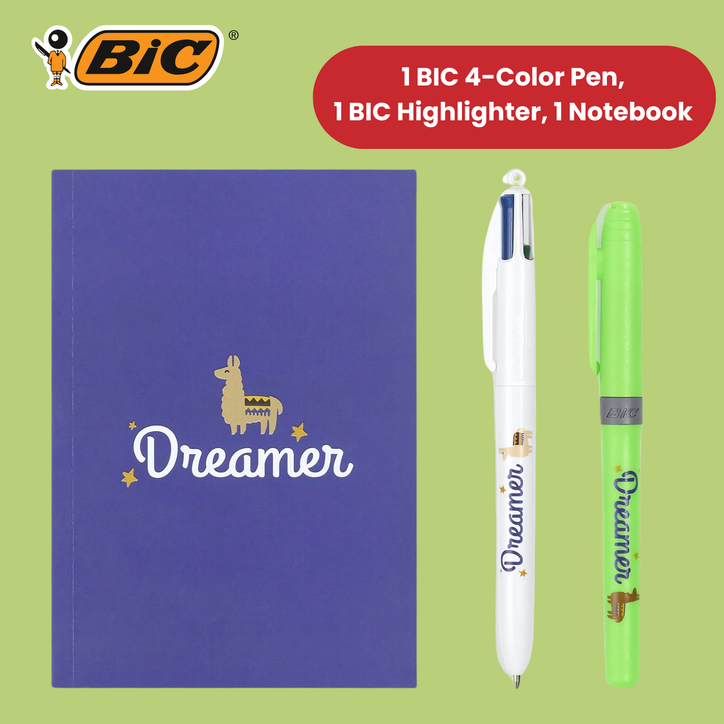 Bic My Message Dreamer Kit - Stationery Kit with 1 Ballpoint Pen 4 Colours