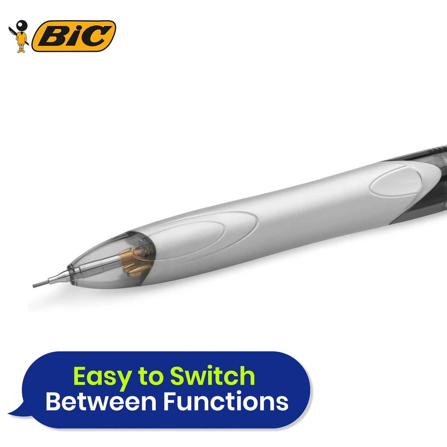 Bic 4 Colours Combination Medium Ballpoint Pen + Medium Mechanical Pencil - Pack of 12