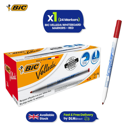 BIC Whiteboard Marker Plastic Bullet Tip Dry Erase Pen Low Odour Ink for Office School (Pack of 24)