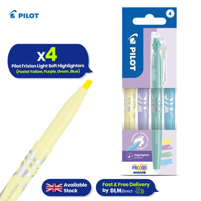 4x Pilot FriXion Soft Light Erasable Highlighter Assorted Pens for School & Office