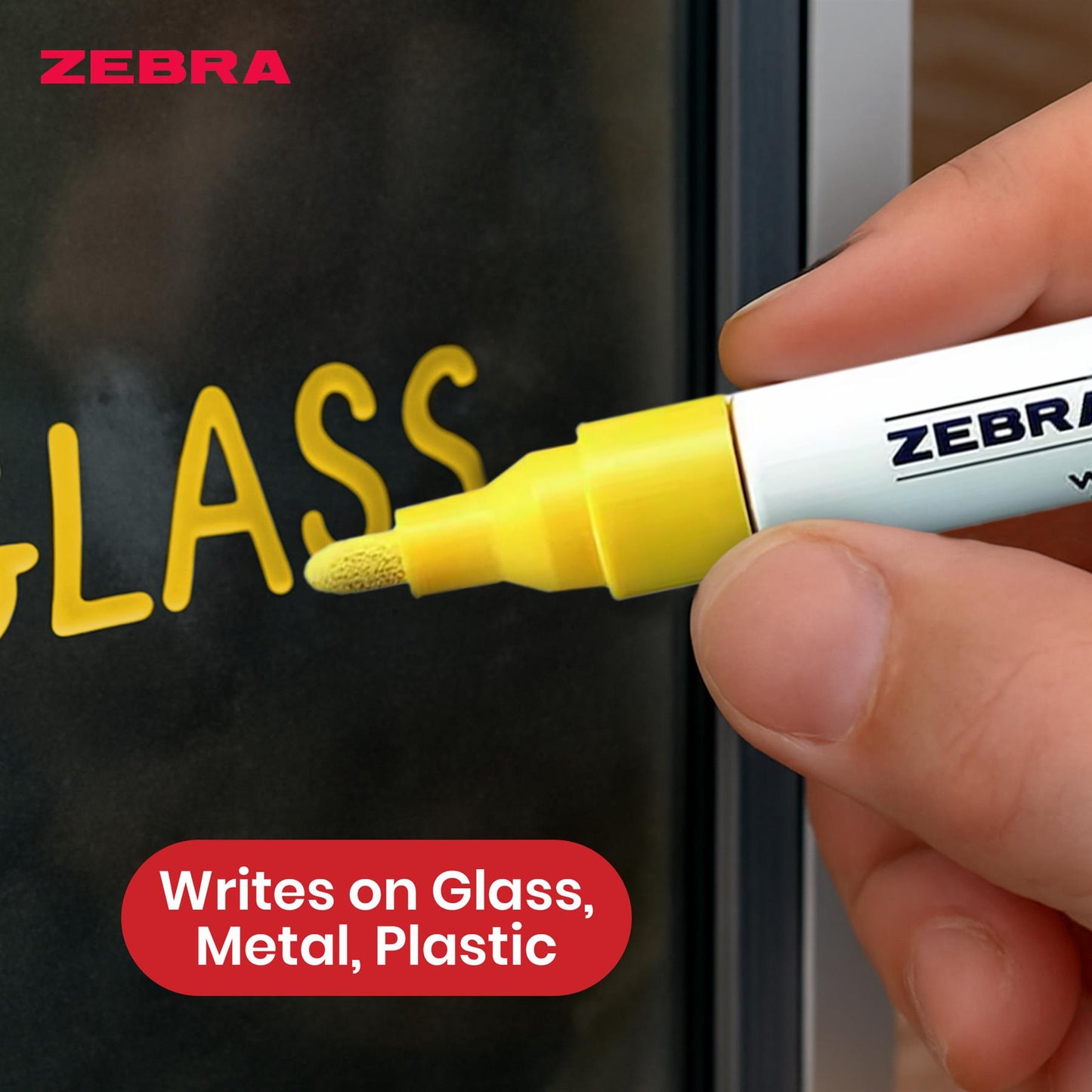 Zebra Yellow Paint Marker Pen 1.5mm Tip Permanent Marker, Waterproof Paint Pen For Writing