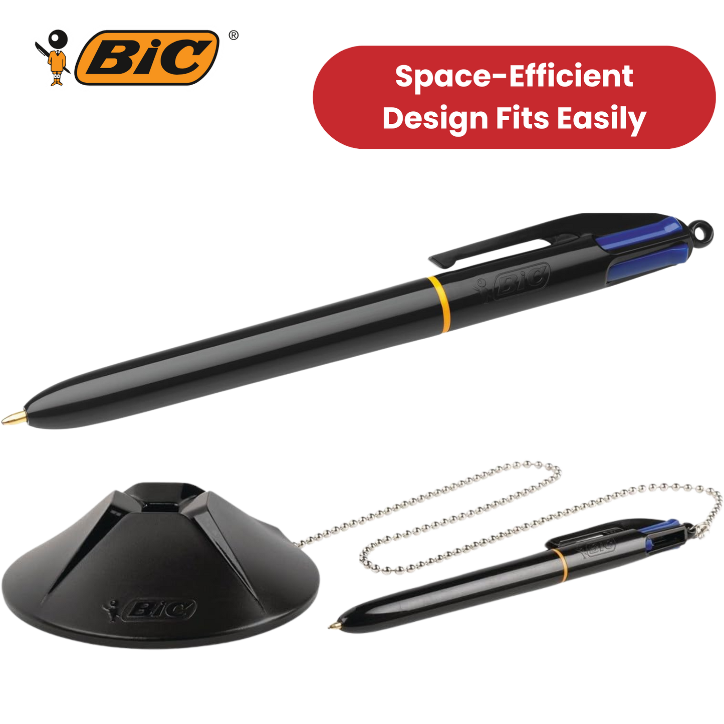 BIC 4 Colours Counter Pen Ballpoint Pen Blue 1 Box