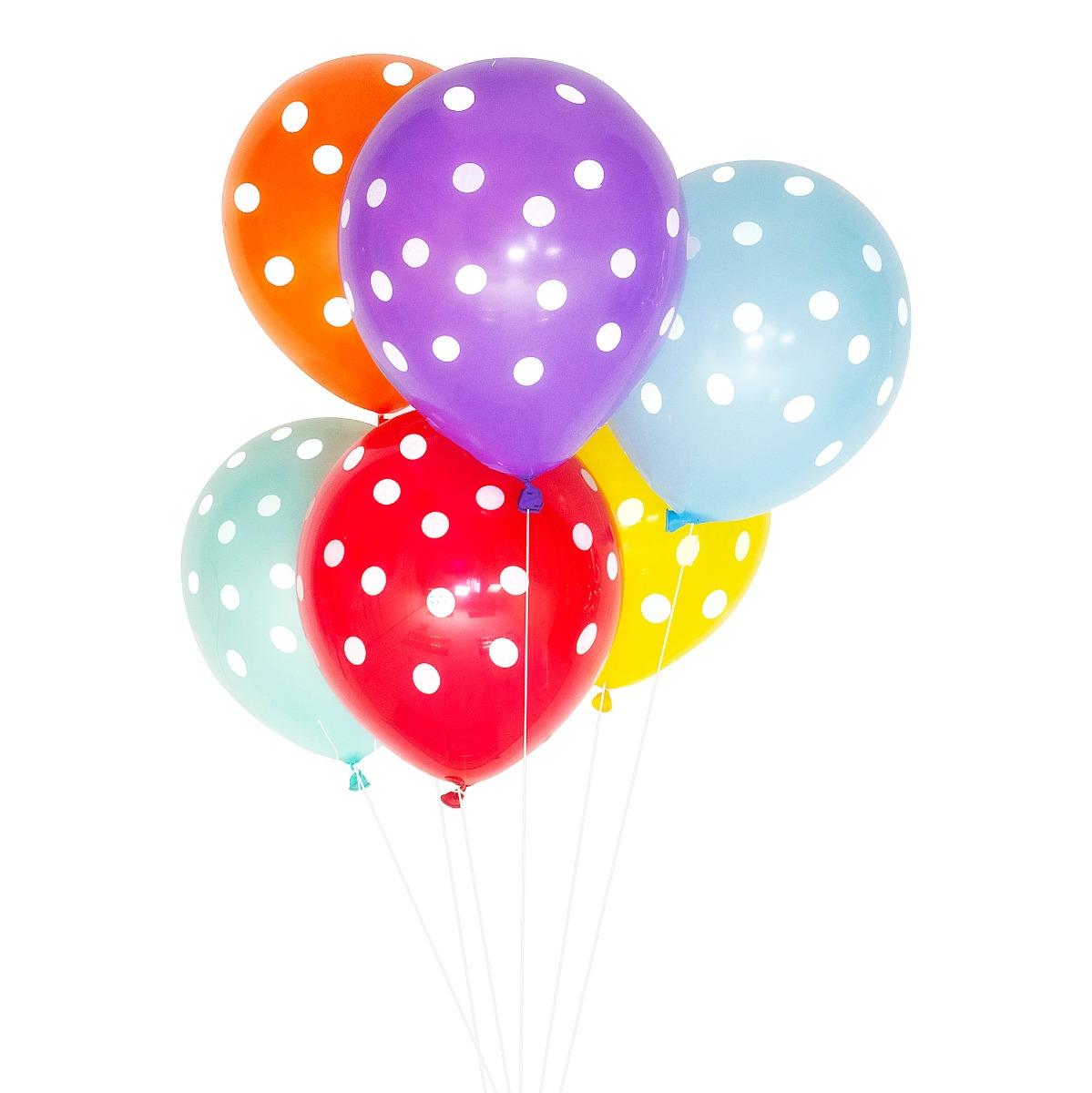 OTW003 Latex Balloon - Multicoloured - Spots - 12 Inch