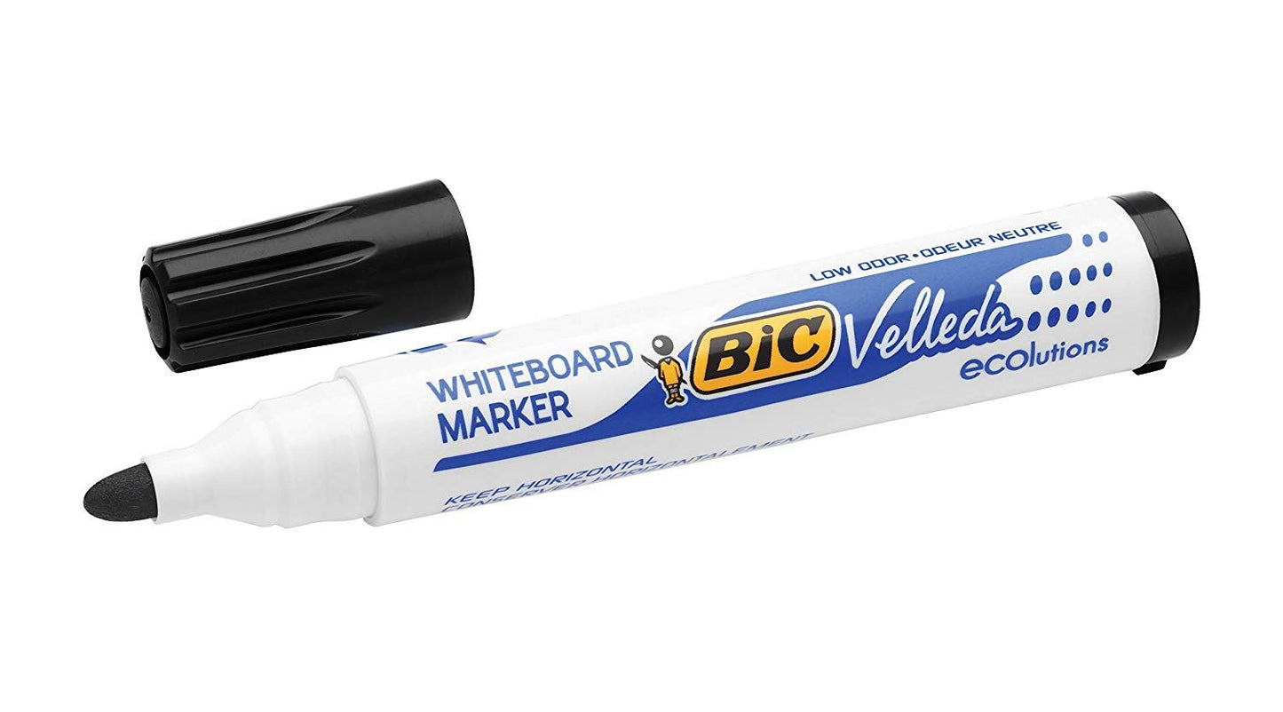 BIC VELLEDA MARKER 1701 BLACK - PACK OF 12
