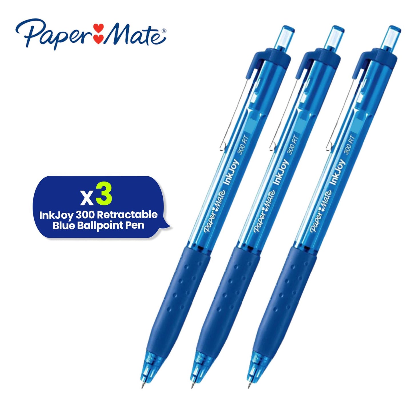 Paper Mate InkJoy 300 Retractable Ballpoint Pen 0.5mm Fine Point - Blue