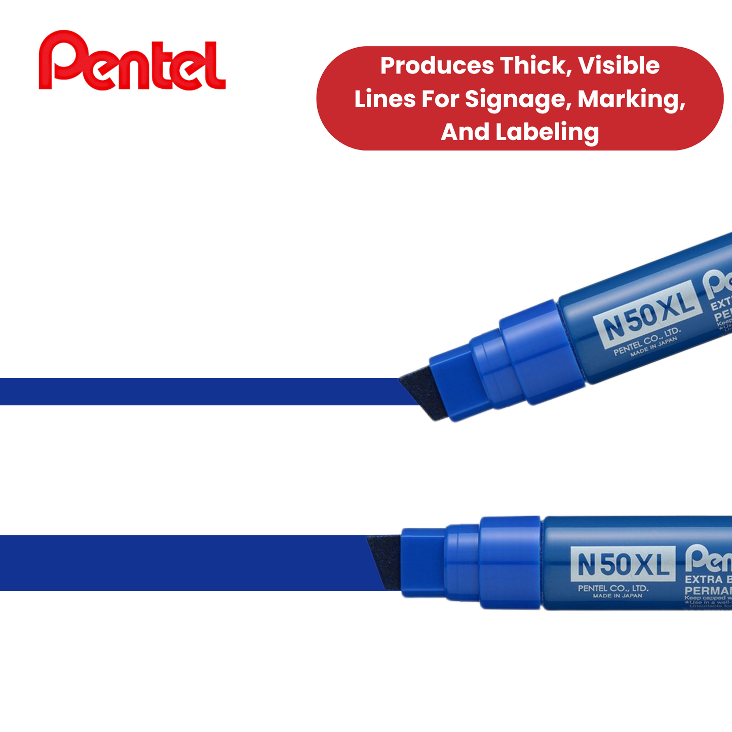 PENTEL  N50XL PERMANENT MARKER BLUE - Pack of 6