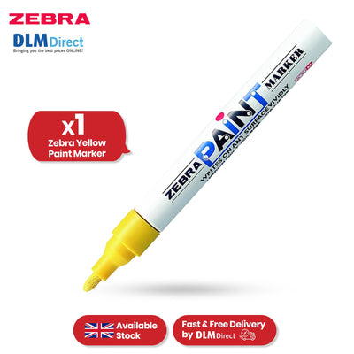Zebra Yellow Paint Marker Pen 1.5mm Tip Permanent Marker, Waterproof Paint Pen For Writing