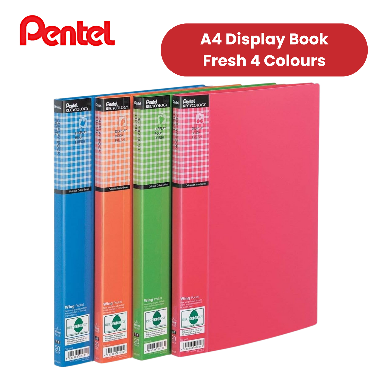PENTEL RECYC FRESH FILES ASST - Pack of 4 - 1 to 5 Packs