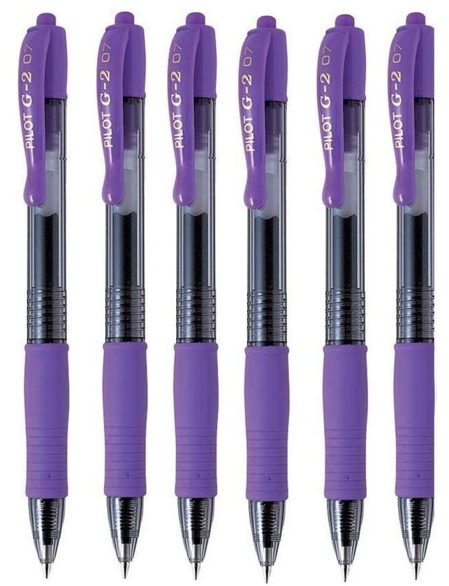 Pilot G-207 Retractable Gel Rollerball Medium Violet - Pack of 6