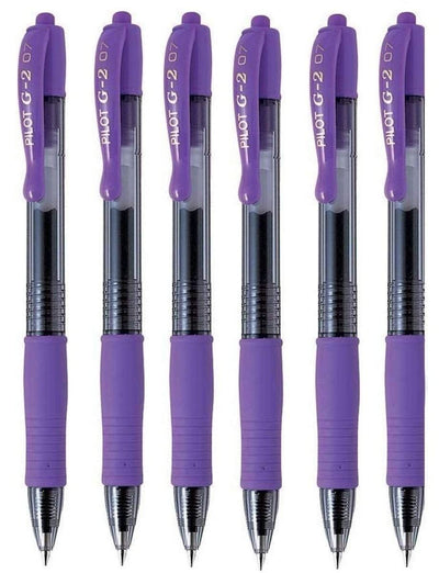 Pilot G-207 Retractable Gel Rollerball Medium Violet - Pack of 6