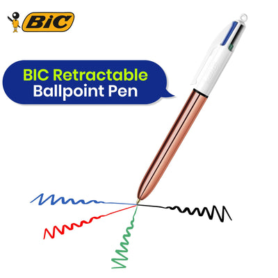 BIC 4 Colour Shine - Rose Gold - Pack of 5